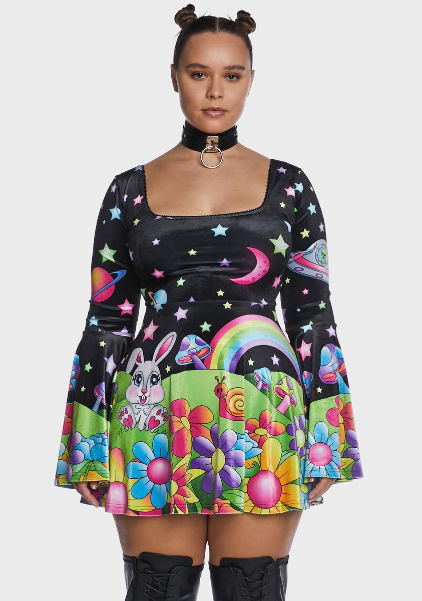 Plus Happy Planet Bell Sleeve Dress Current Mood,New Products : American Fashion Style Bags On Sale