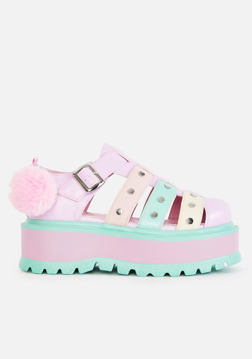 Koi Footwear Rainbow Nyoka Pastel Sandals – Dolls Kill