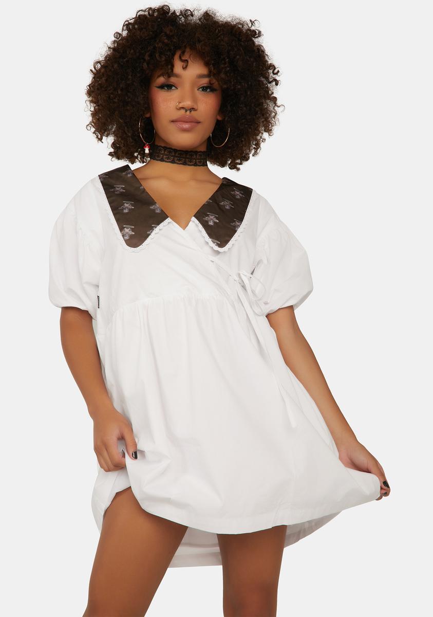 Zemeta Mushroom Babydoll Mini Dress White Dolls Kill