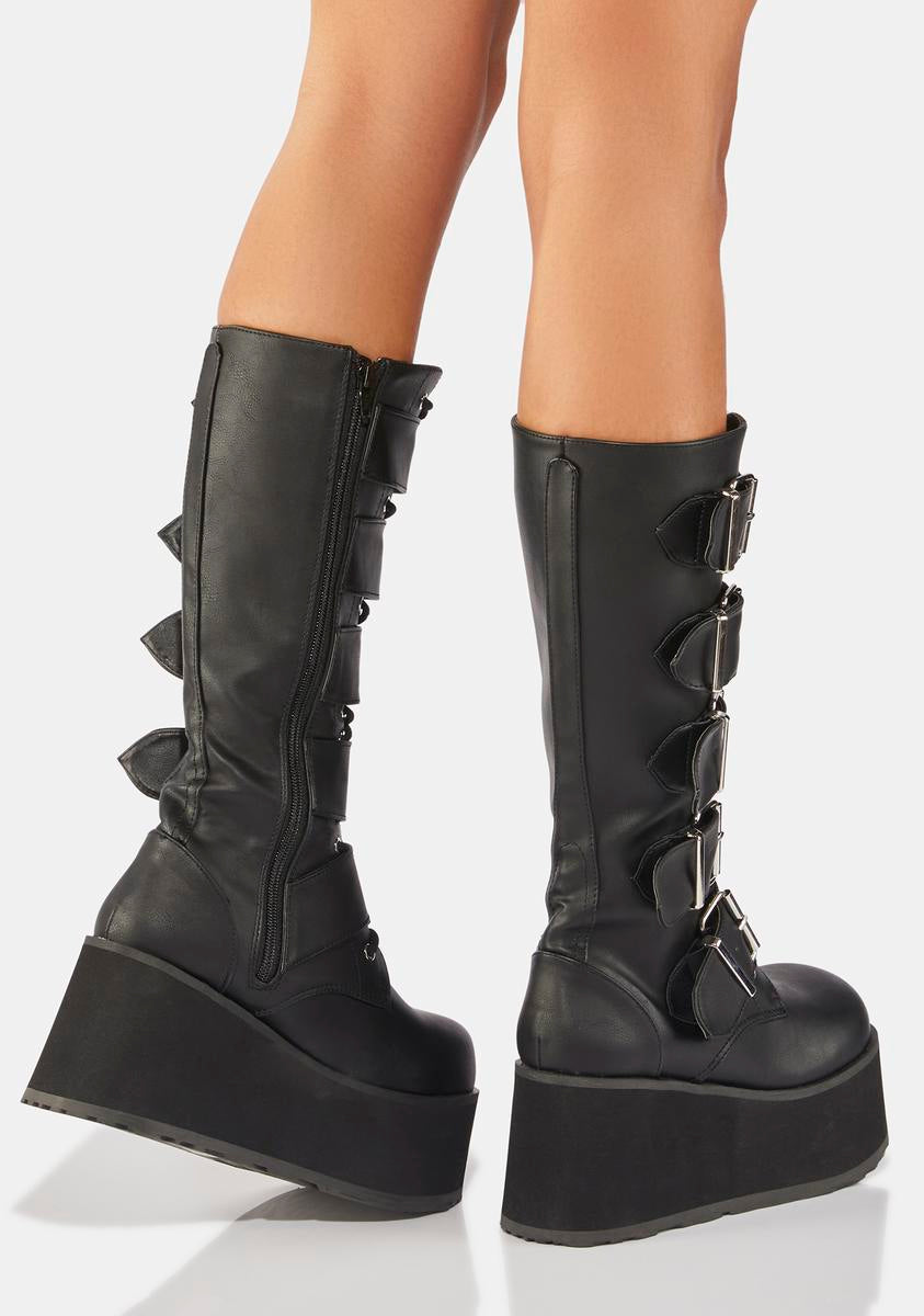 Trashville-518 Unisex Platform Knee High Boots