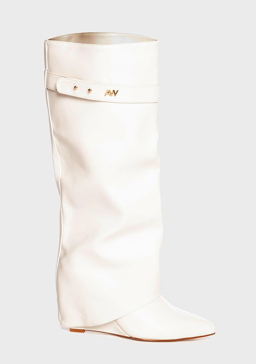 Angel Stuck On You Wedge Boots AZALEA WANG,All Products : American Fashion Style Bags On Sale