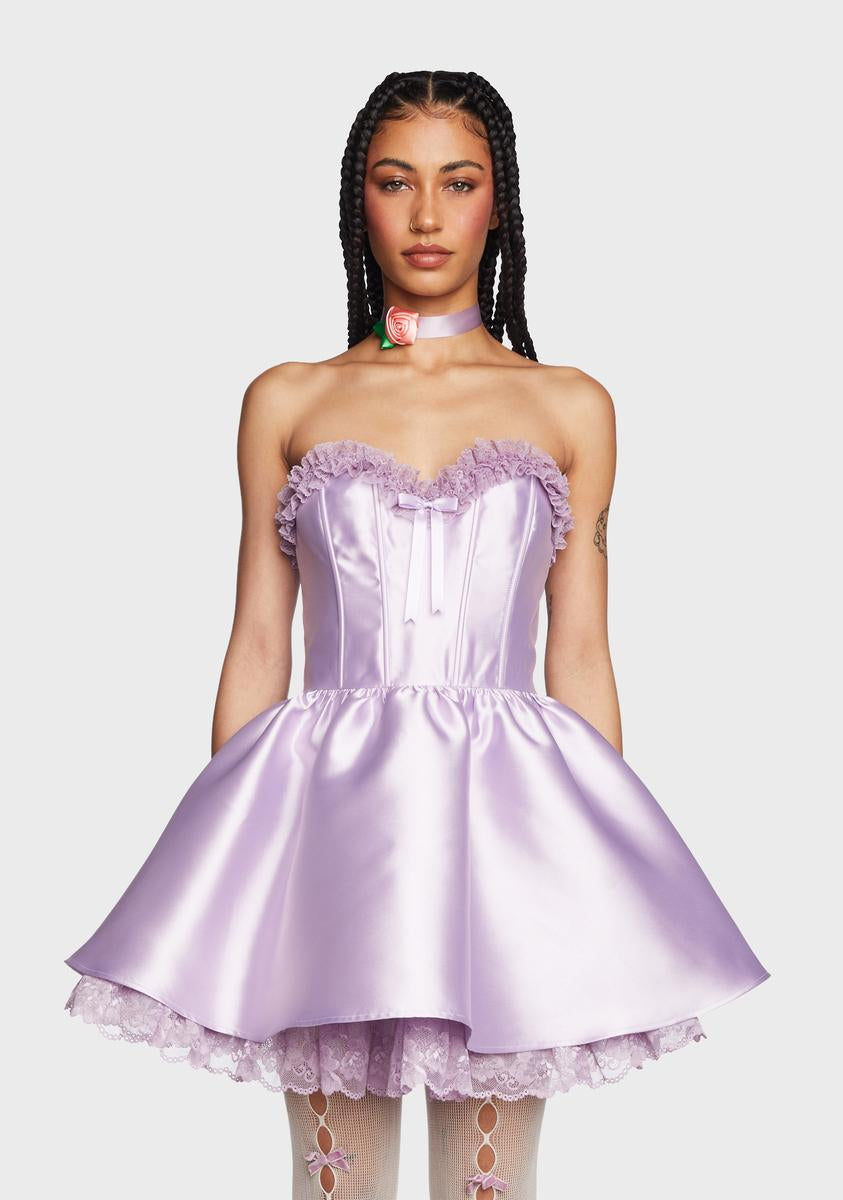 Sugar Thrillz Strapless Taffeta Corset Dress