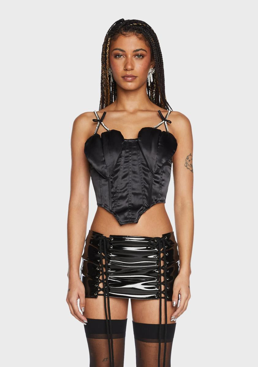 Queen Of Hearts Rhinestone Corset Top,New Products : American Fashion Style Bags On Sale