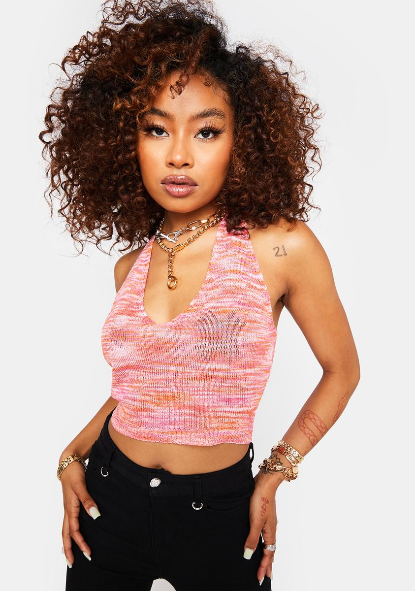 Pretty Smokey Sunrise Trip Knit Top,Specials : American Fashion Style Bags On Sale