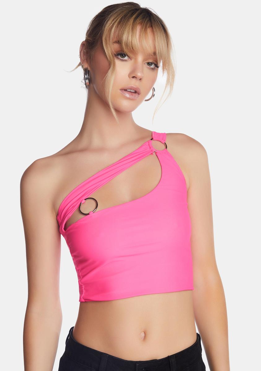Pink Valuka One-Shoulder Top THE KRIPT,Specials : American Fashion Style Bags On Sale