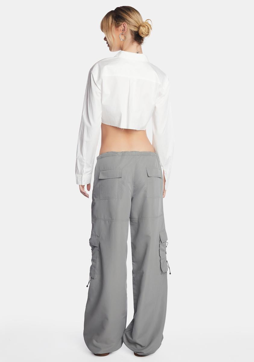 Motel Toggle Pocket Parachute Cargo Pants - Grey – Dolls Kill