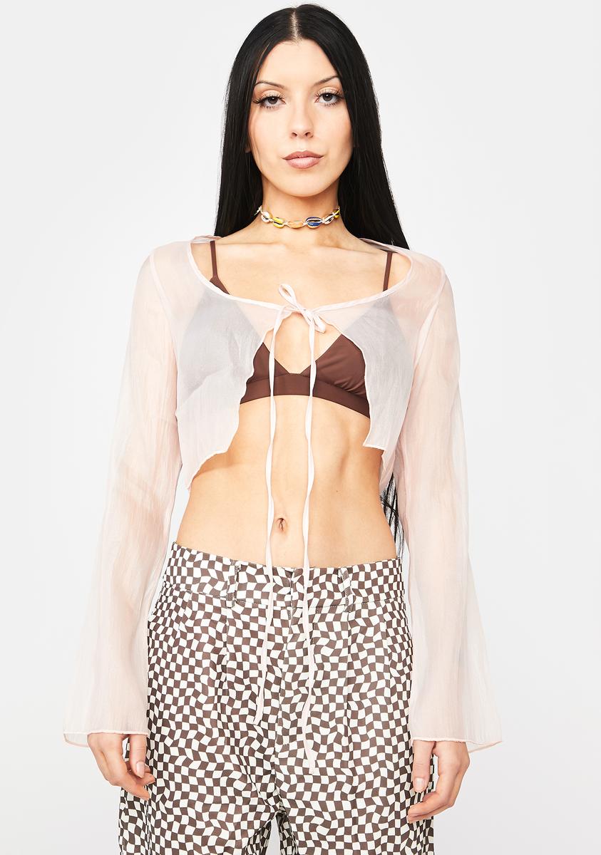 sheer tie crop top