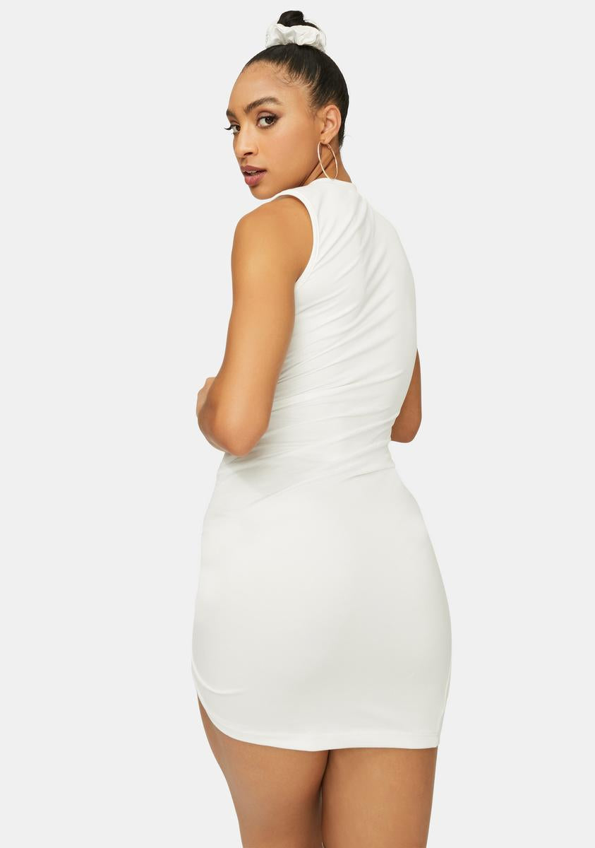 white ruched drawstring dress Nataly Ruched Maxi Dress