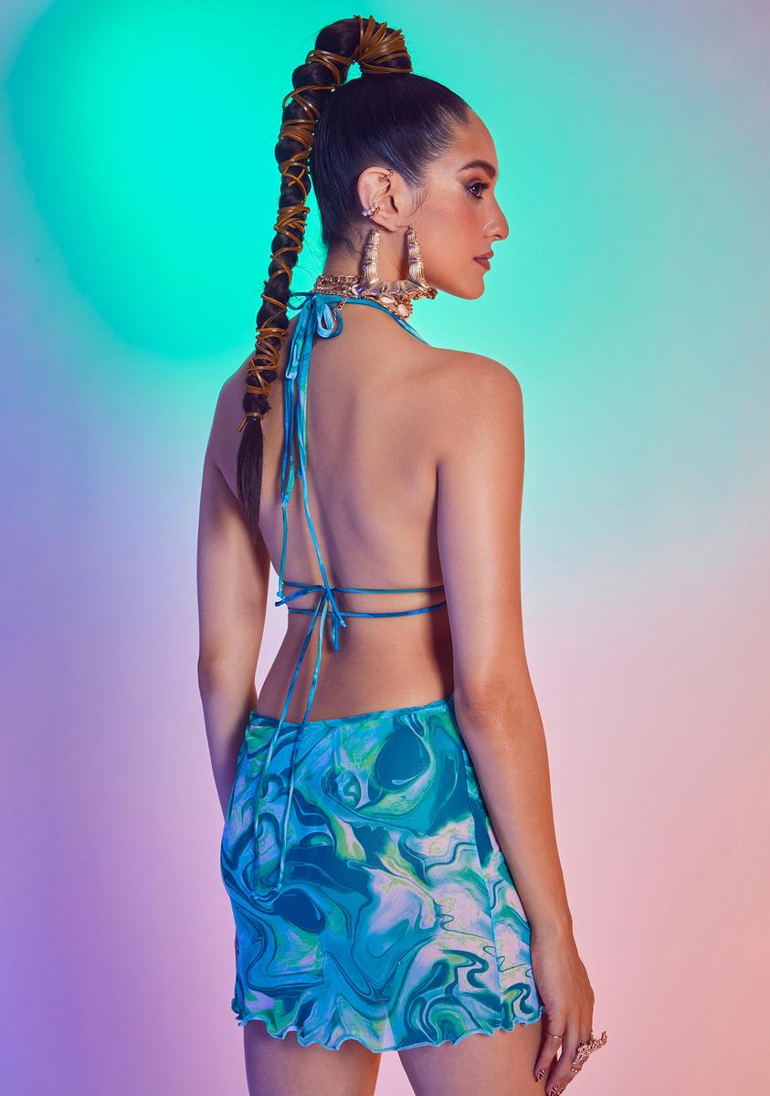 Jaded London Green Marble Print Halter Dress Dolls Kill Jaded London Green Marble Print Halter Dress Dolls Kill