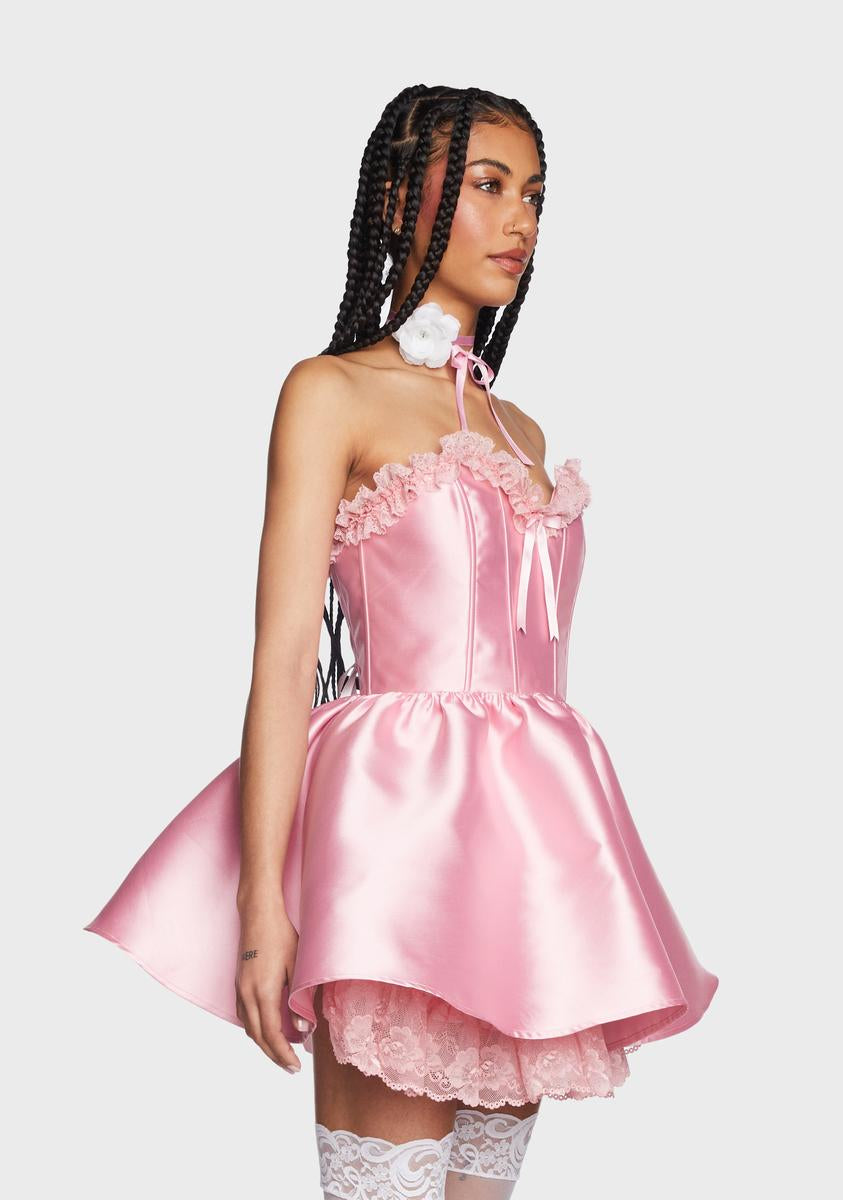 Sugar Thrillz Strapless Taffeta Corset Dress - Pink  Dolls Kill