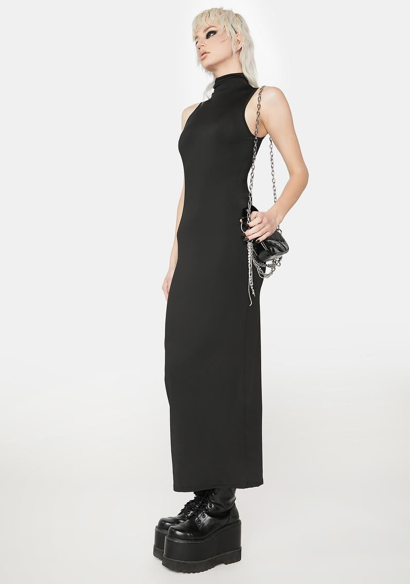 Turtleneck Sleeveless Bodycon Maxi Dress - Black Dolls Kill Turtleneck Sleeveless Bodycon Maxi Dress - Black Dolls Kill