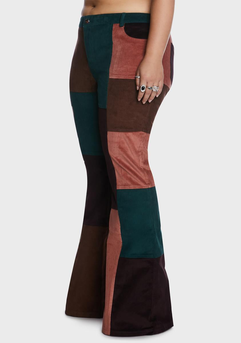 Plus Size Current Mood Corduroy Patchwork Pants – Dolls Kill