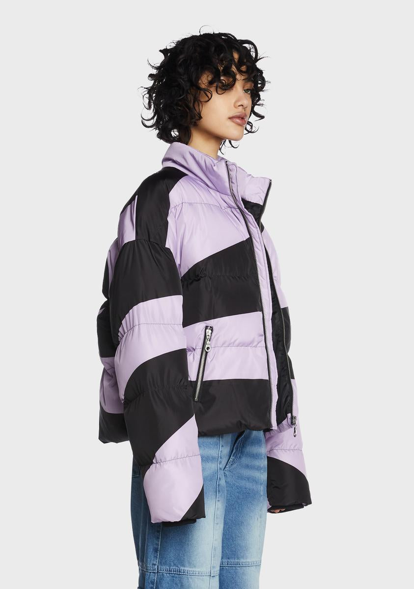 Bershka reflective windbreaker jacket in purple