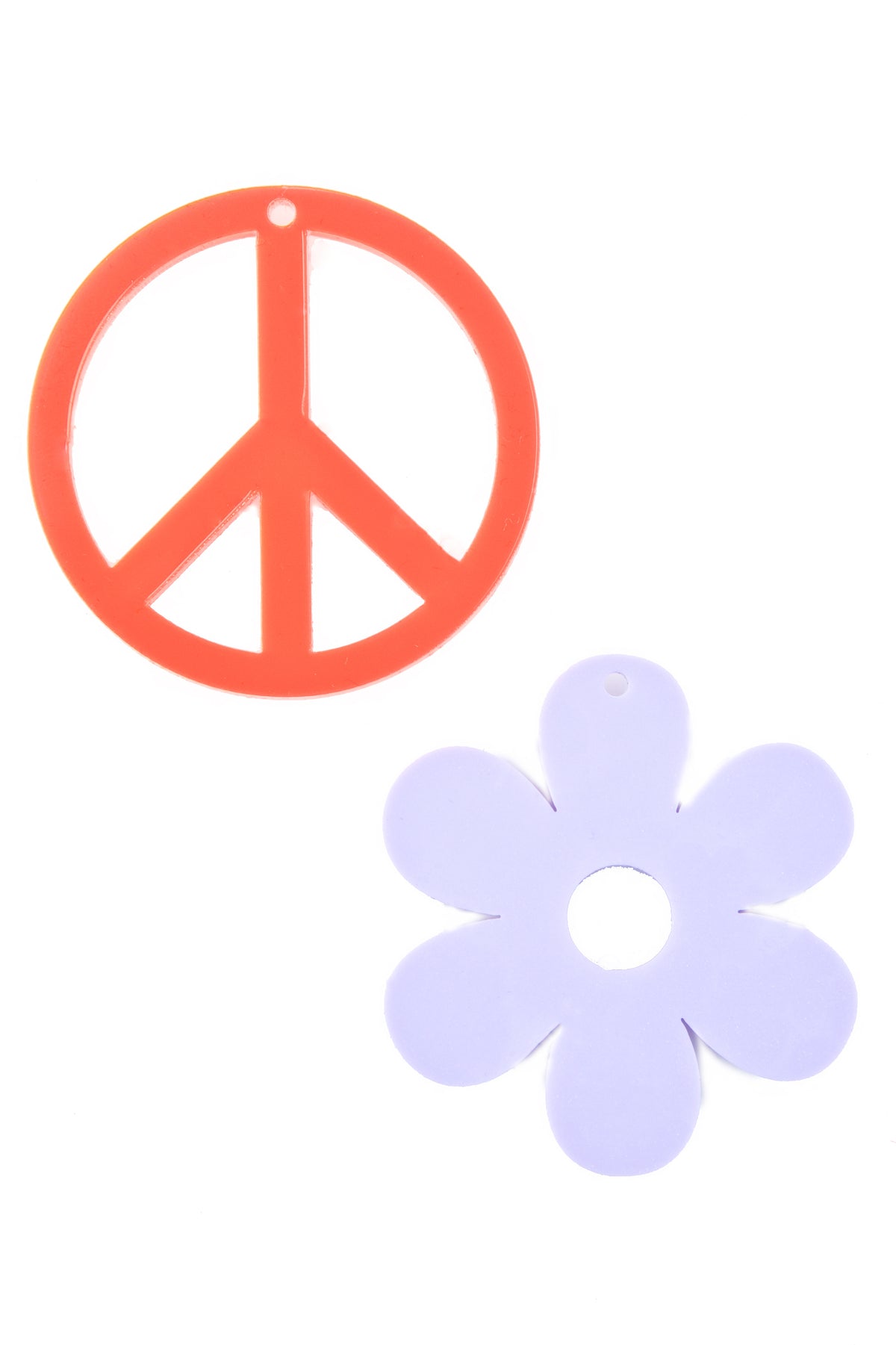 Peace Sign N’ Daisy Silver Hoops