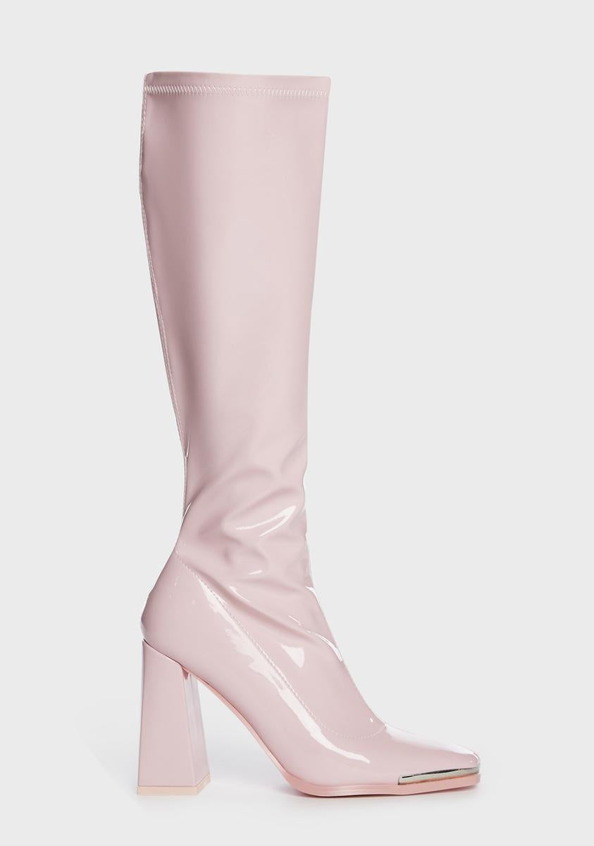 Pink Jazzy Knee High Boots AZALEA WANG,New Products : American Fashion Style Bags On Sale