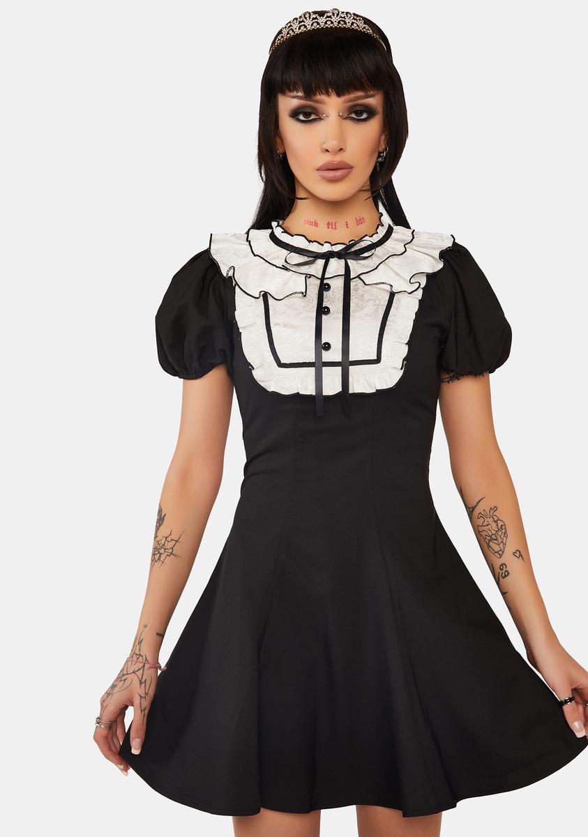 Rebel Princess Ruffle Neckline Contrast Dress Dark In Love,New Products : American Fashion Style Bags On Sale Rebel Princess Ruffle Neckline Contrast Dress Dark In Love,New Products : American Fashion Style Bags On Sale