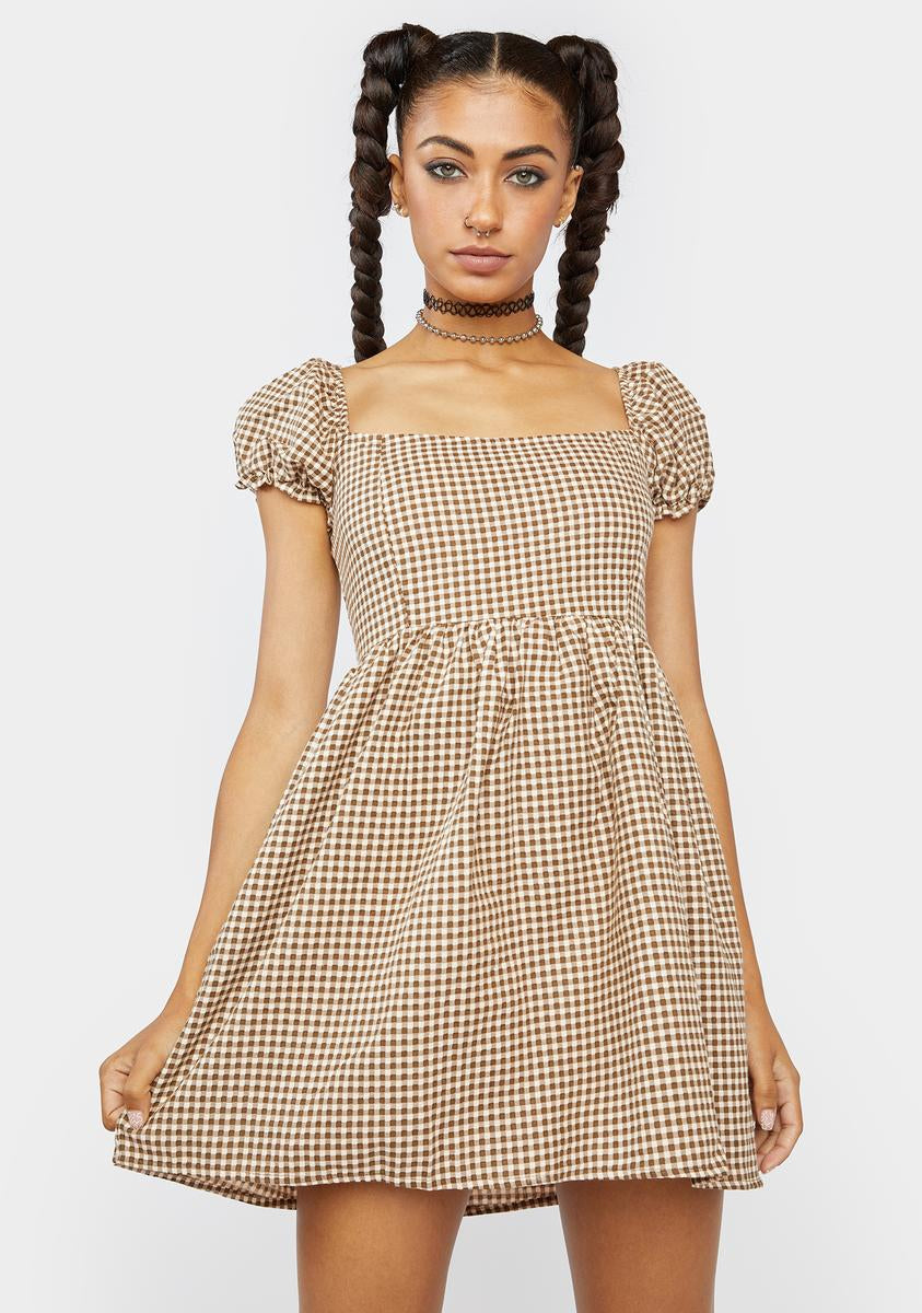 Motel Mini Gingham Saunder Babydoll Dress – Dolls Kill