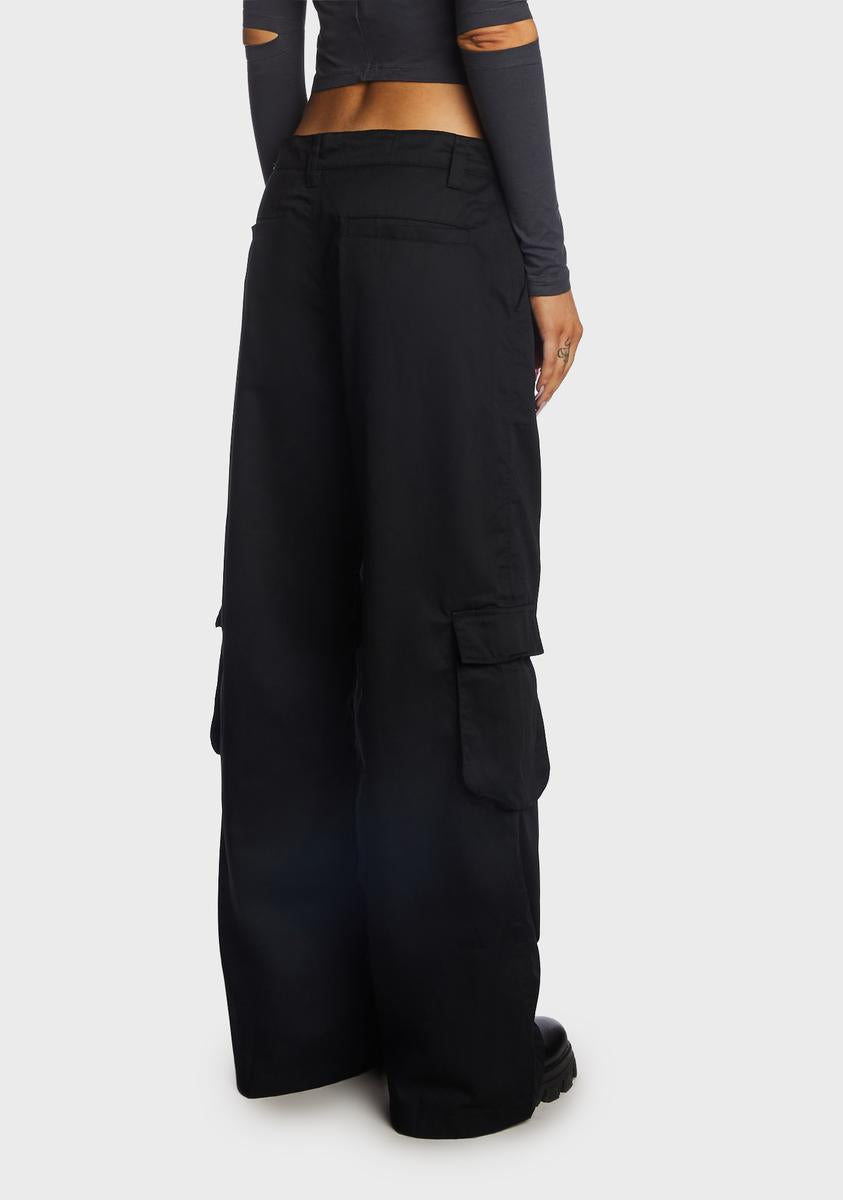 Motel Low Rise Cargo Pants BlackNN Dolls Kill
