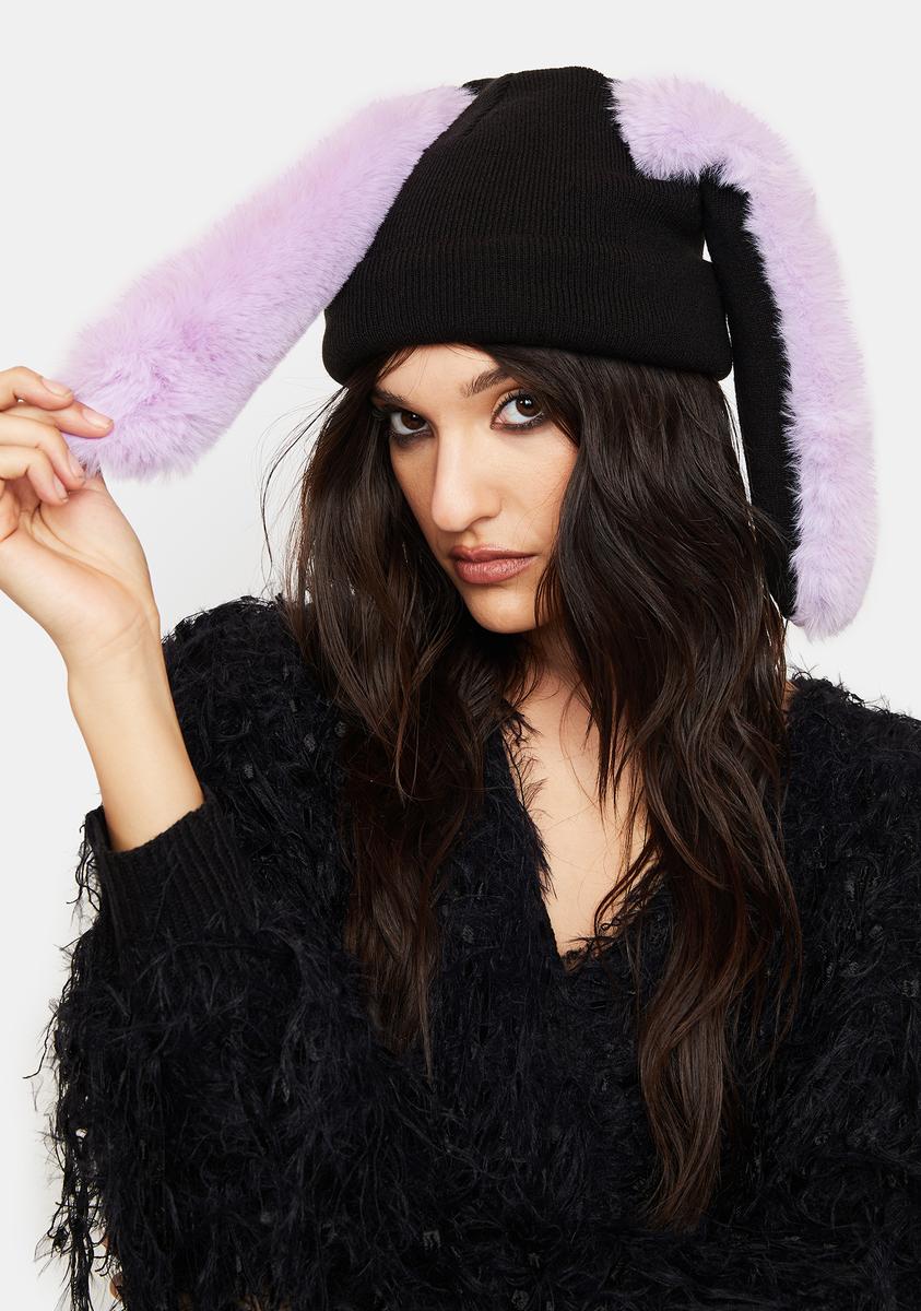 【希少】　FR2 月桃　Bunny Ears Beanie ニット帽　ブラック Amazon.co.jp: タグ付FR2月桃 ビーニー ウサギ耳 黒 FR2沖縄 ニット帽