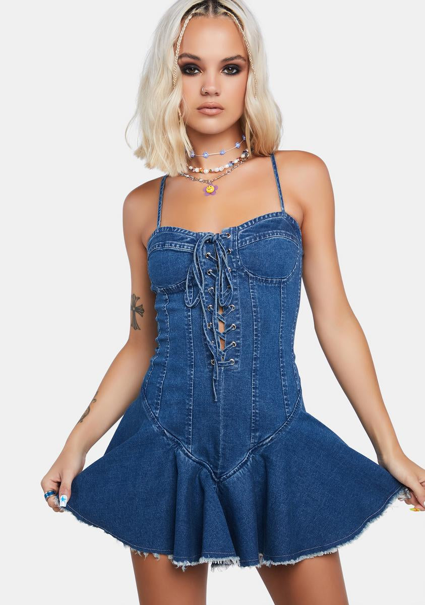 Denim Corset Mini Dress