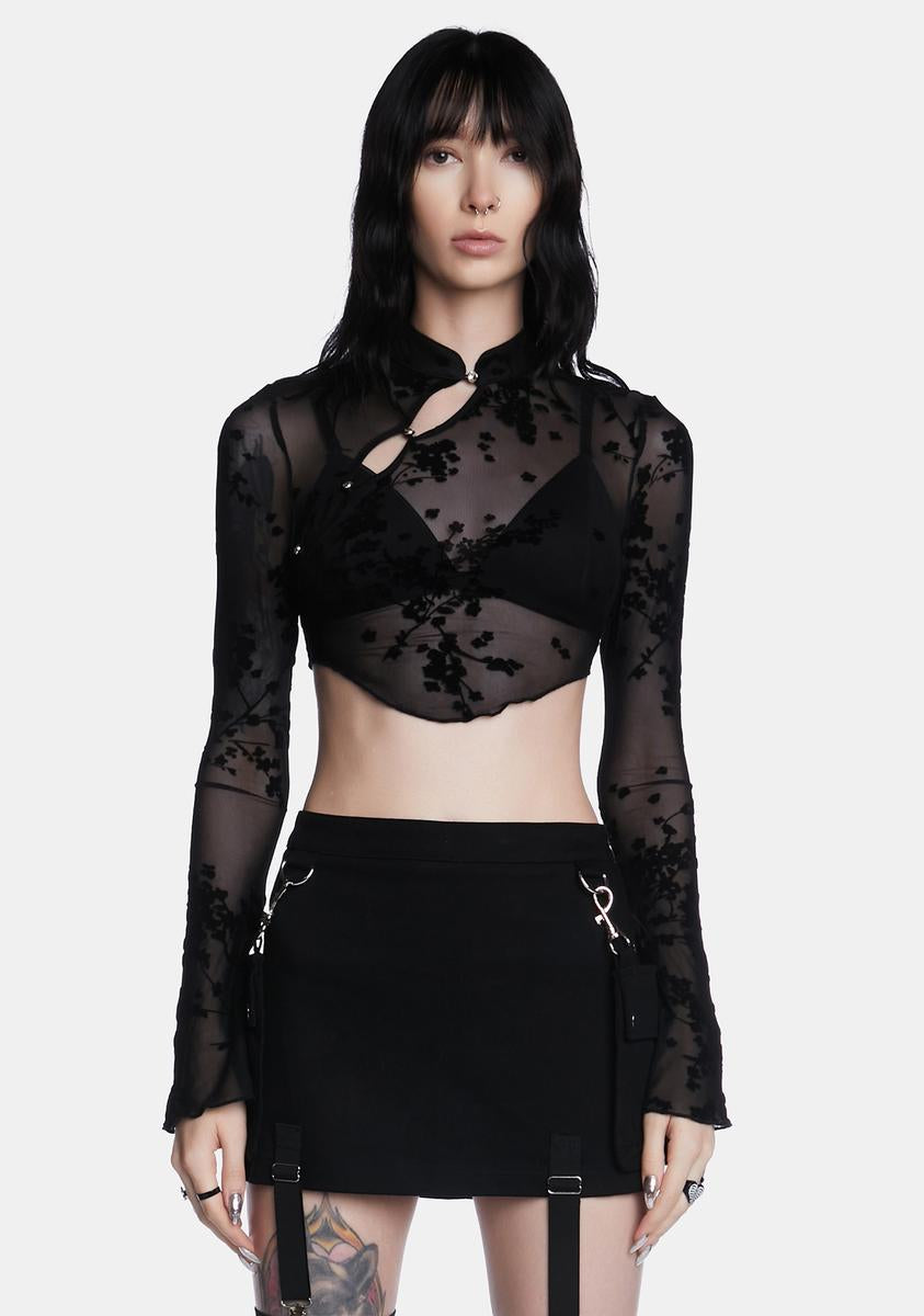Midnight Sun Mesh Crop Top,New Products : American Fashion Style Bags On Sale Midnight Sun Mesh Crop Top,New Products : American Fashion Style Bags On Sale
