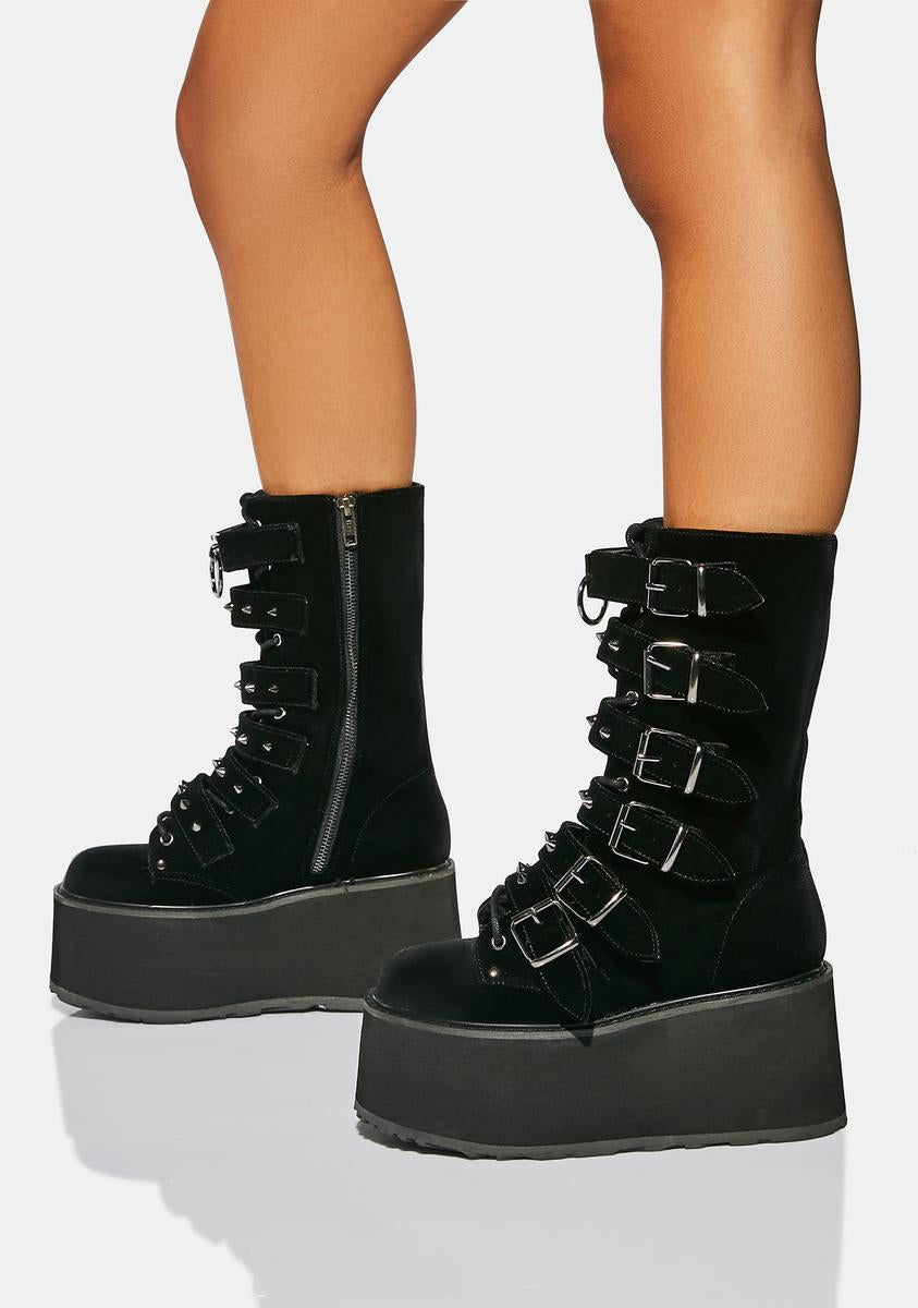Vegan Leather Demonia 225 Platform Boots Demonia Damned 225 Review