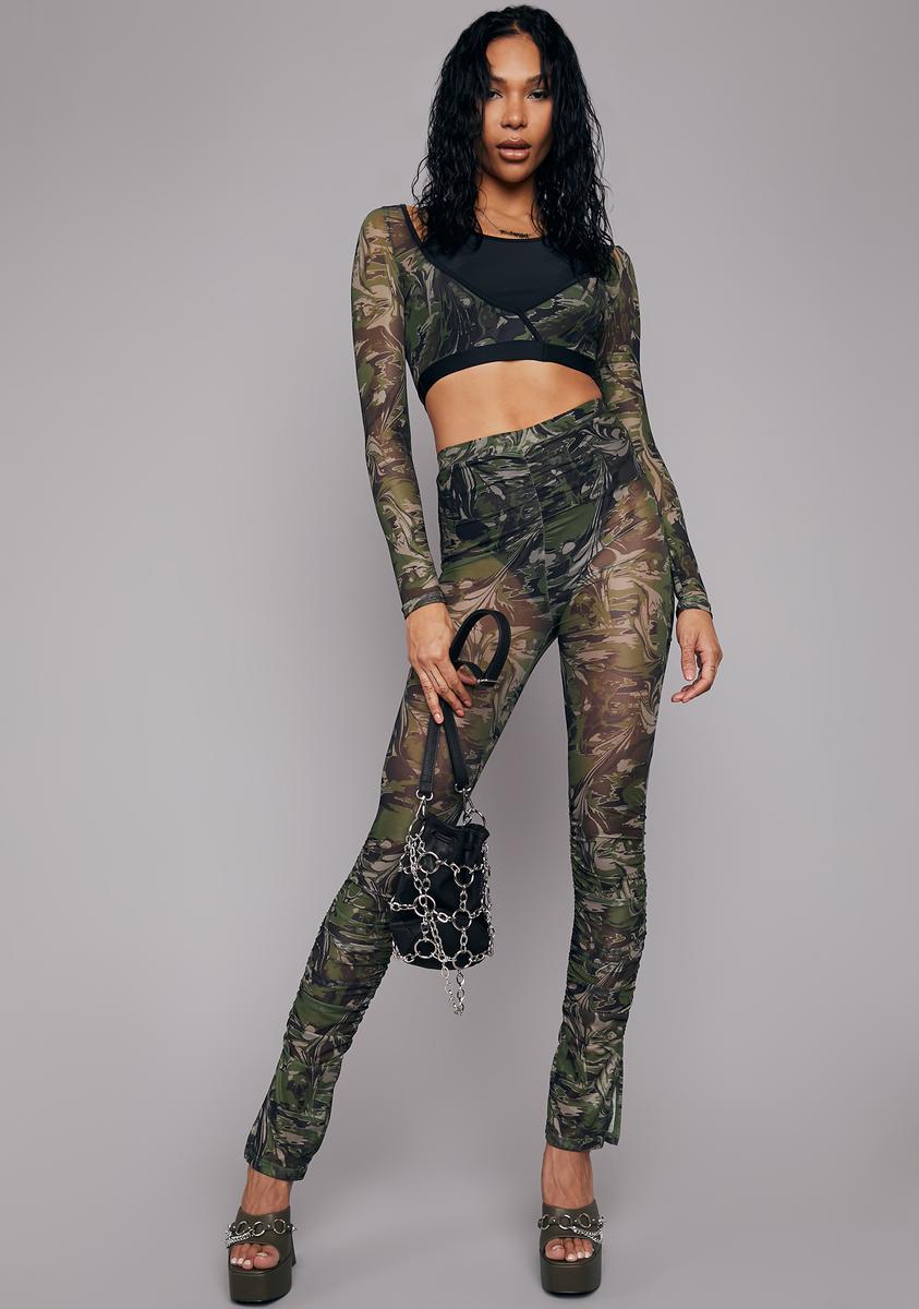 Poster Grl Mesh Camo Print Pants Set Dolls Kill