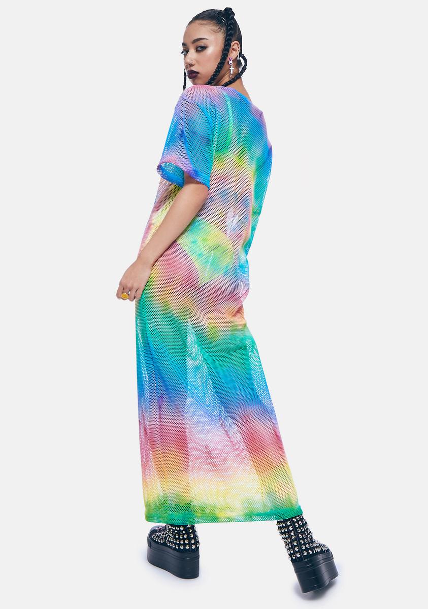 asos tie dye maxi dress Tie Dye Fishnet Maxi Dress