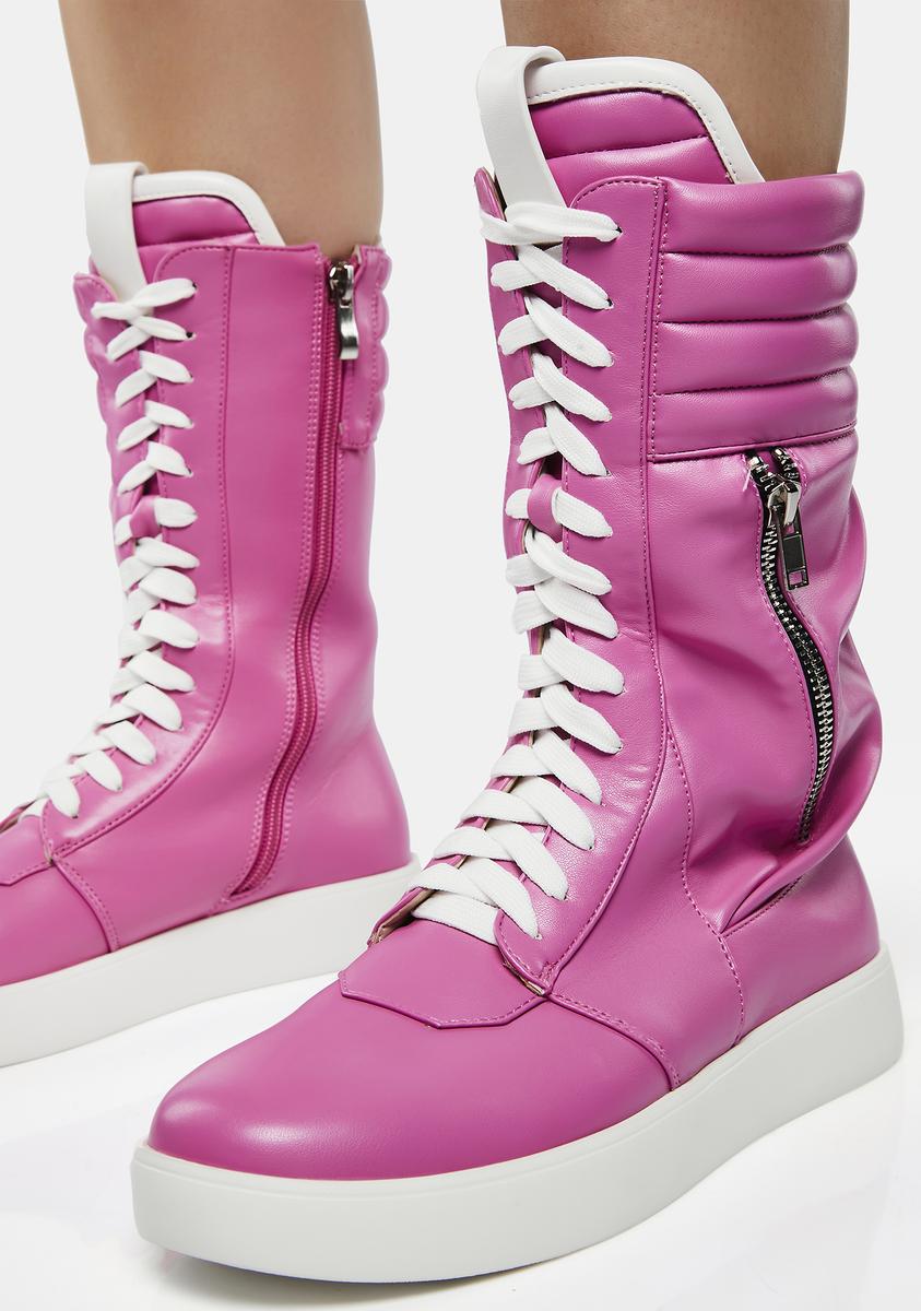 Pink sneaker boots shop