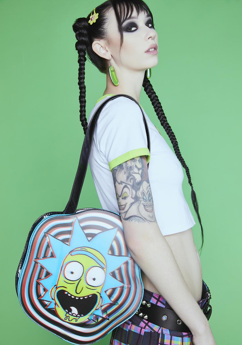 DOLLS KILL X RICK AND MORTY ベスト Dolls Kill x Rick & Morty Holographic Vinyl Tote Bag - Black
