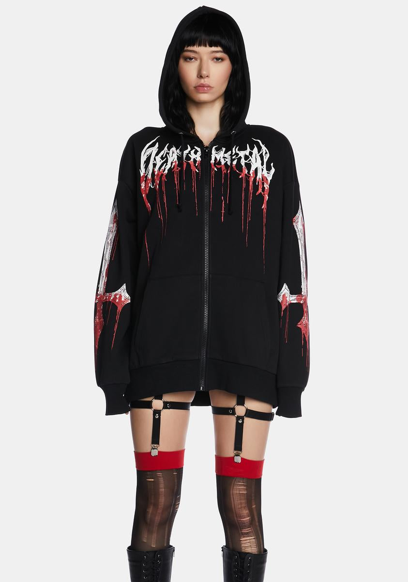 Heavy Metal Fan Oversized Hoodie Current Mood,New Products : American Fashion Style Bags On Sale