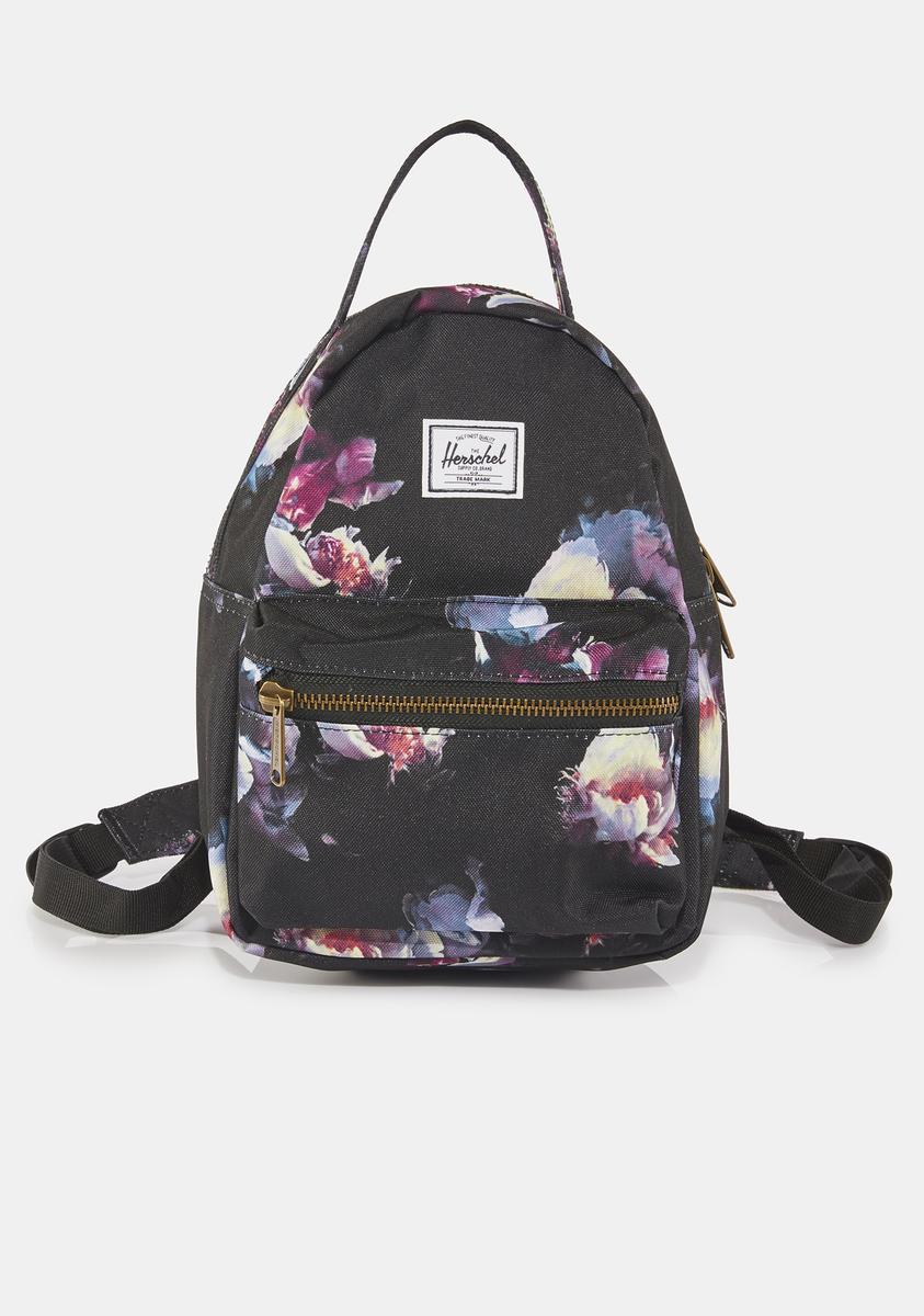 black floral herschel backpack Herschel Floral Print Mini Backpack – Dolls Kill