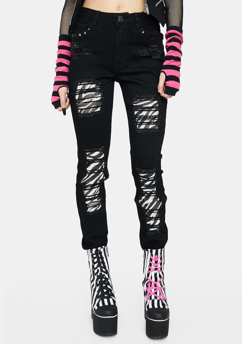 Emo ripped jeans discount