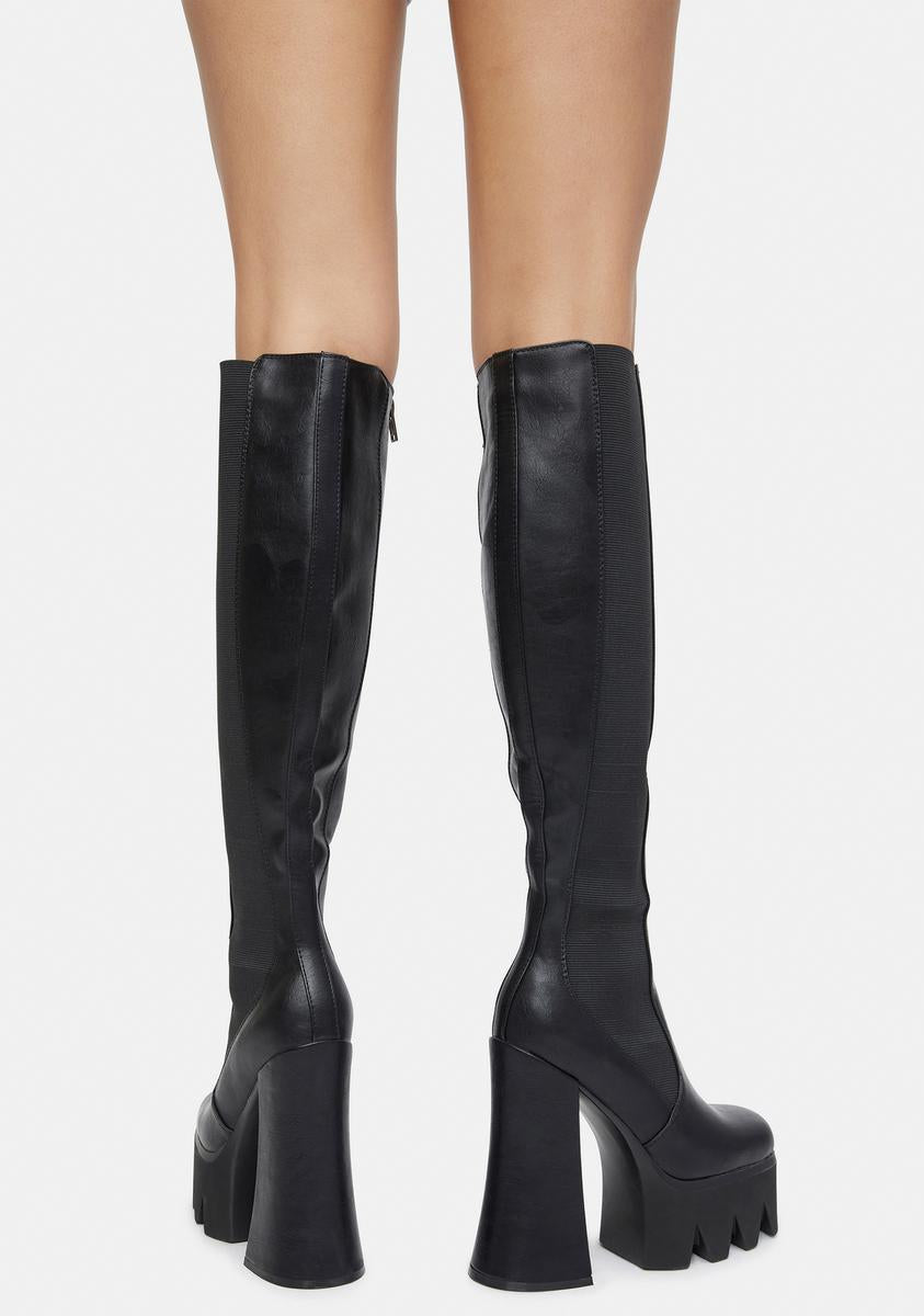 Disco Inferno Knee High Platform Boots