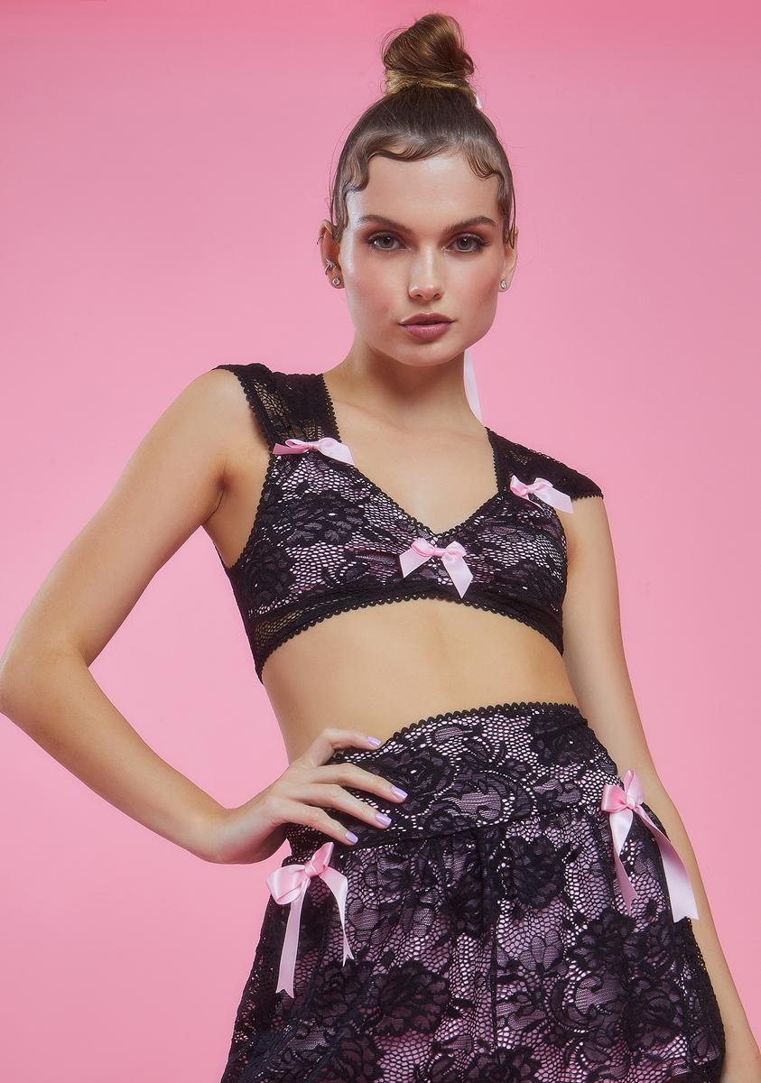 Grace In Lace Satin Bow Crop Top Sugar Thrillz,Specials : American Fashion Style Bags On Sale