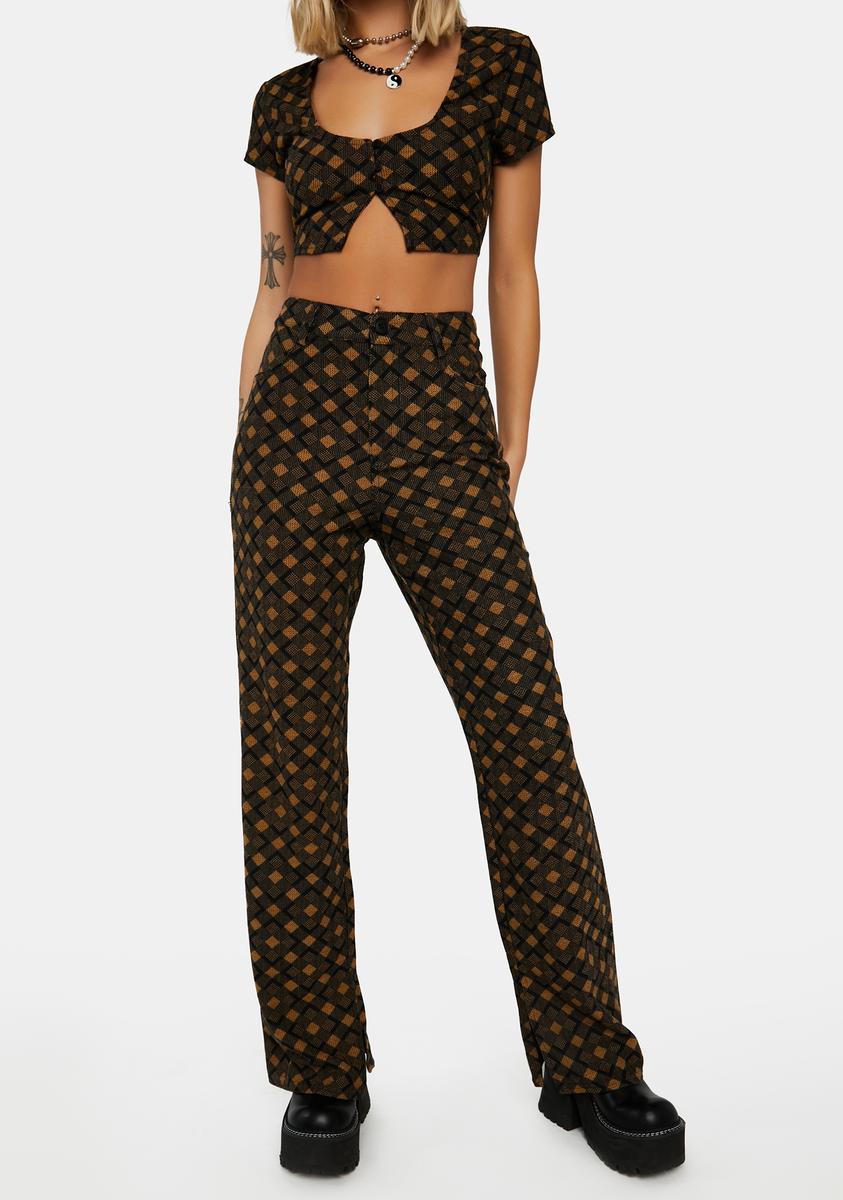 Plaid High Waist Pants - Black – Dolls Kill