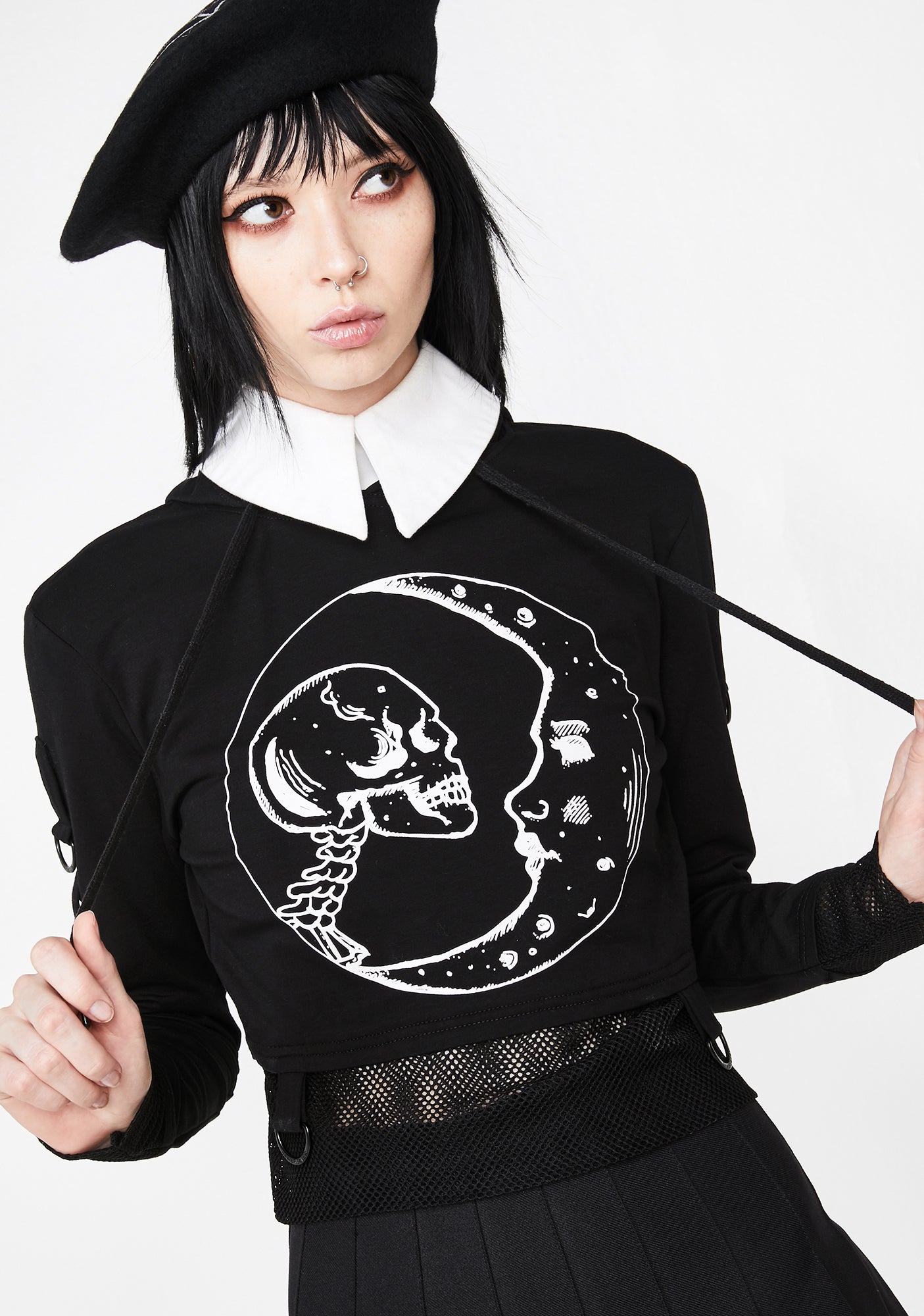Graphic Hoodie Mesh Black – Dolls Kill