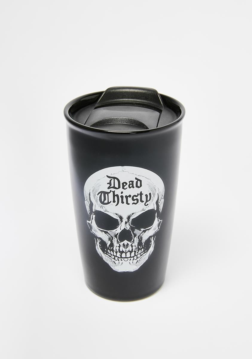 Alchemy England Sottobicchiere Gigante A Teiera Dead Thirsty - Ceramica Con Retro In Sughero, 18,7 X 13,2 Cm, Design Teschio Barocco