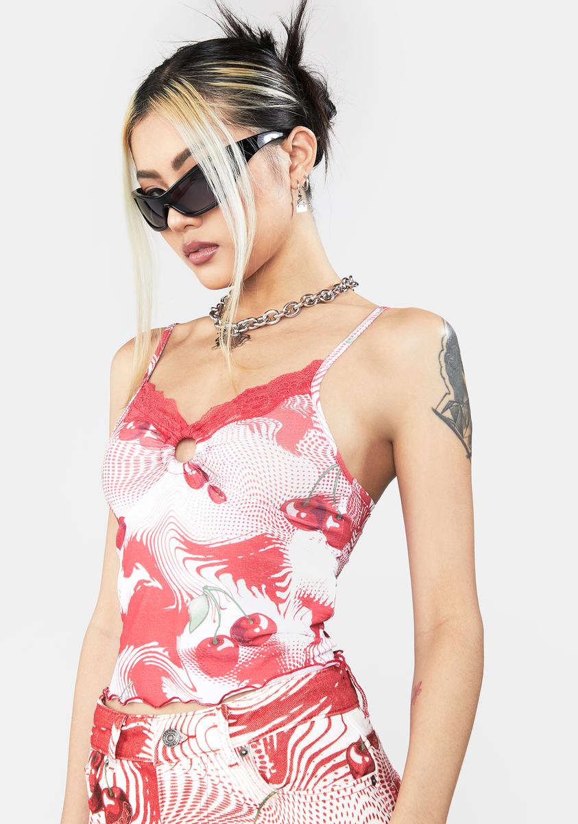 Cherry Swirl Print Cami Top