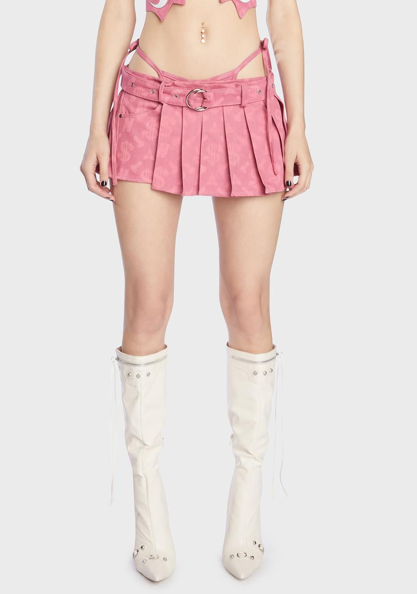 Pink Monogram Denim Mini Thong Skirt Namilia,New Products : American Fashion Style Bags On Sale