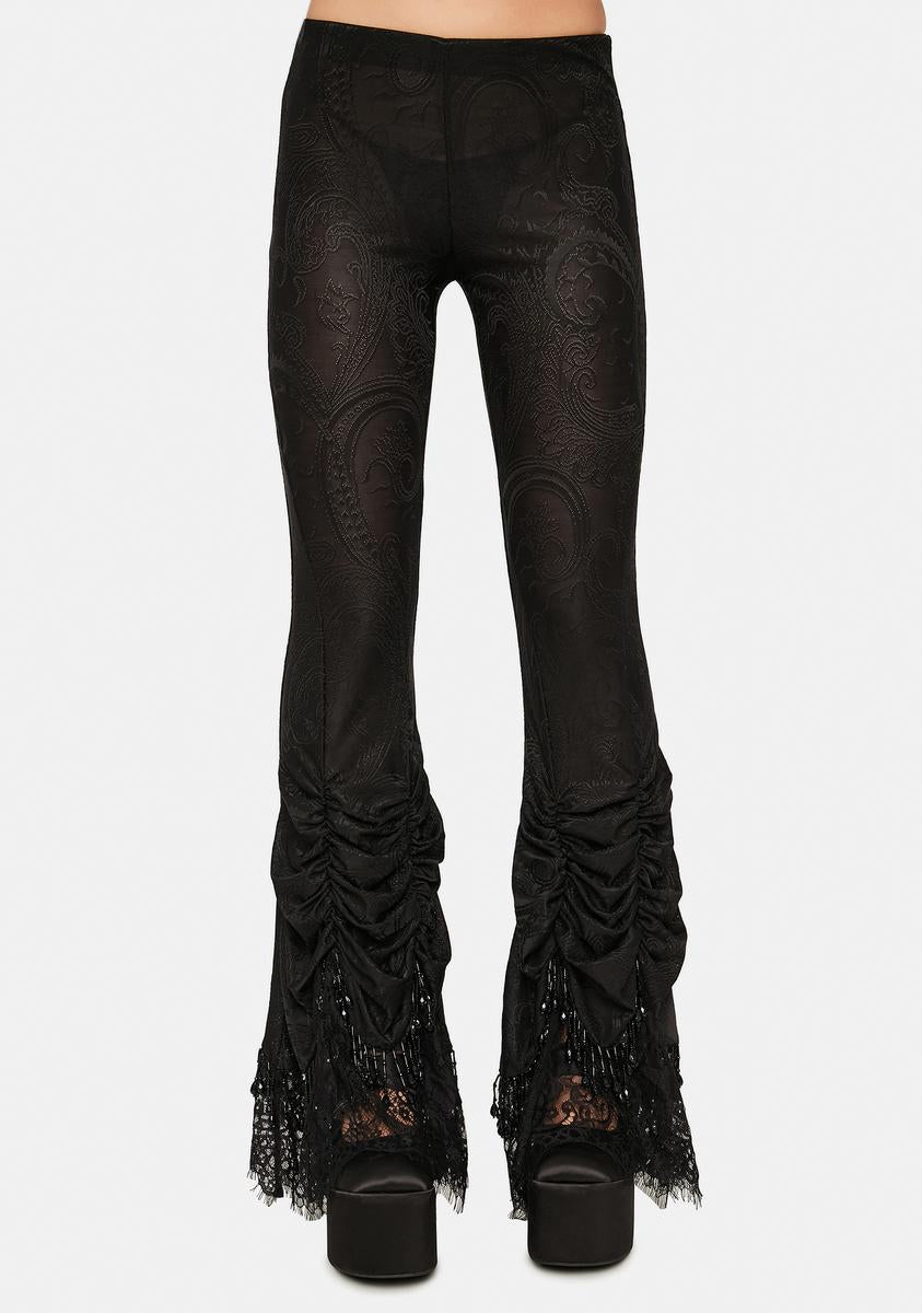 Lace Bottom Mesh Pants