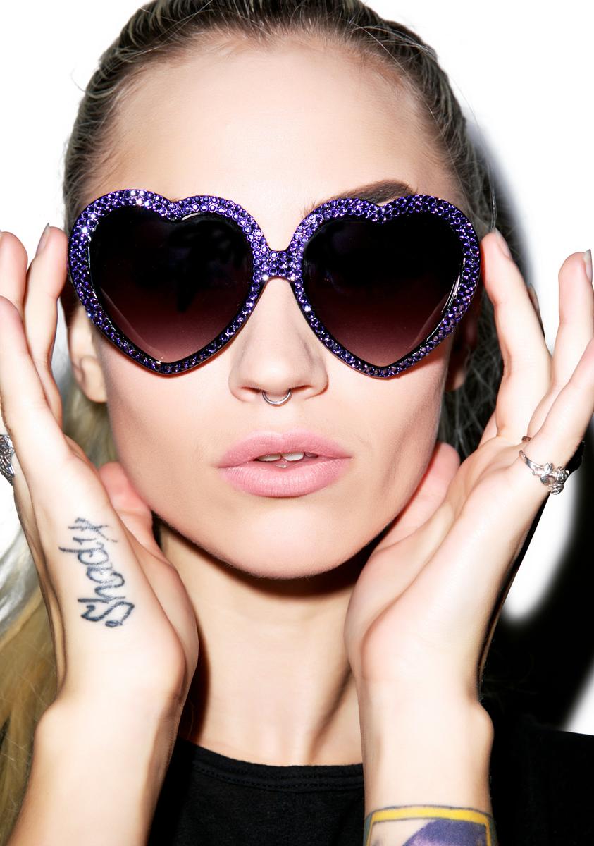 Lavender Swarovski® Heart Sunglasses Marialia,New Products : American Fashion Style Bags On Sale