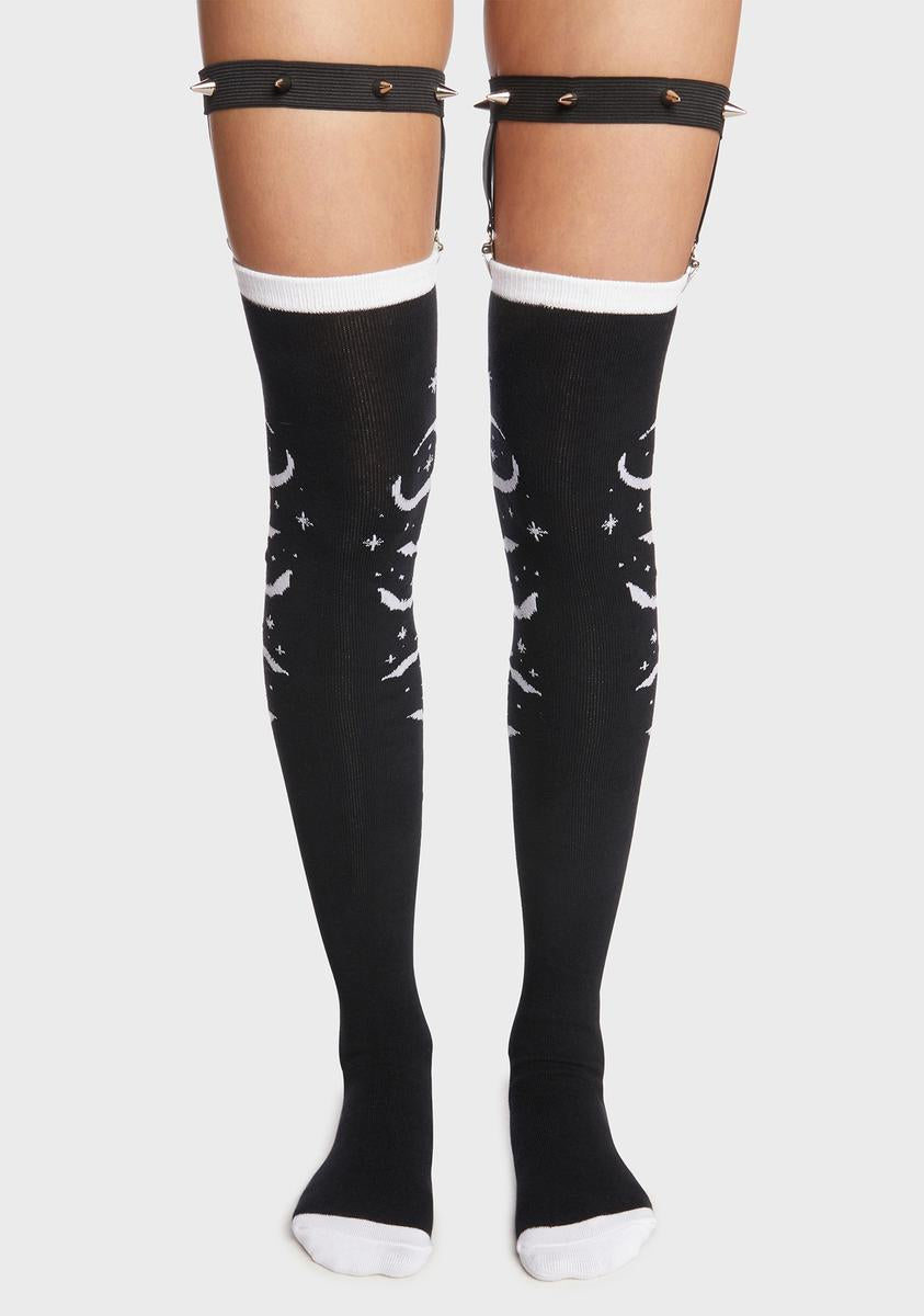 Moon And Bats Thigh High Spiked Garter Socks Too Fast,New Products : American Fashion Style Bags On Sale Moon And Bats Thigh High Spiked Garter Socks Too Fast,New Products : American Fashion Style Bags On Sale