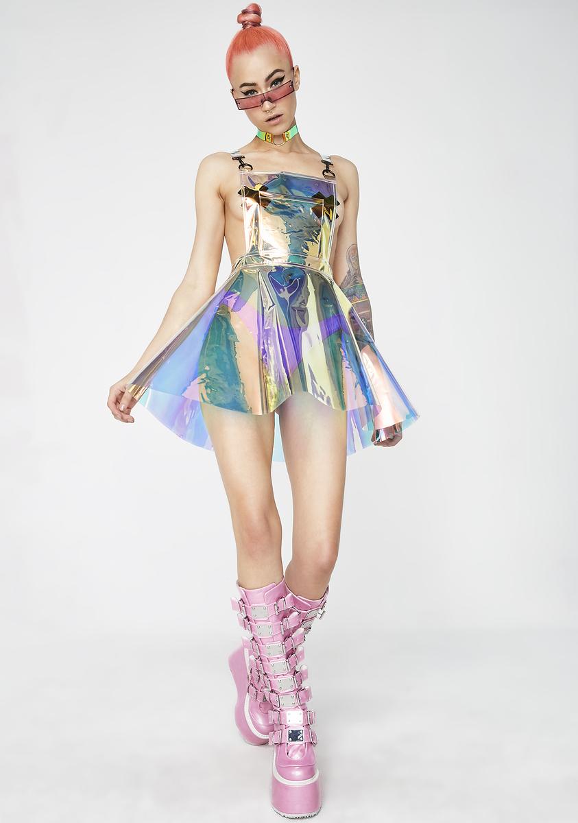 hologram skater dress Silver Holographic Skater Dress VinylDolls