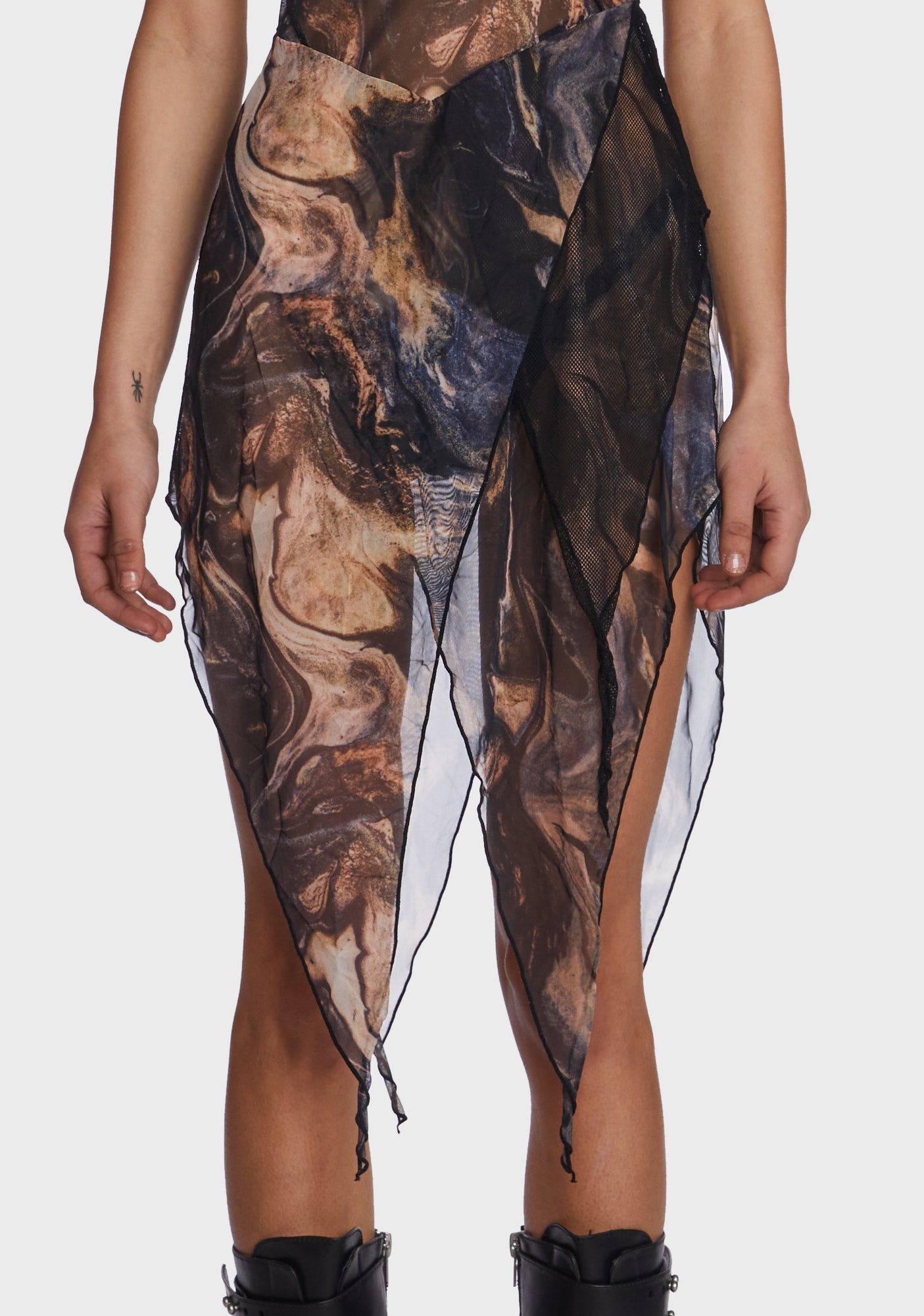 violet romance mesh midi dress in brown swirl print Leona Mesh Midi Dress: Stylish Plus Size Party Fashion