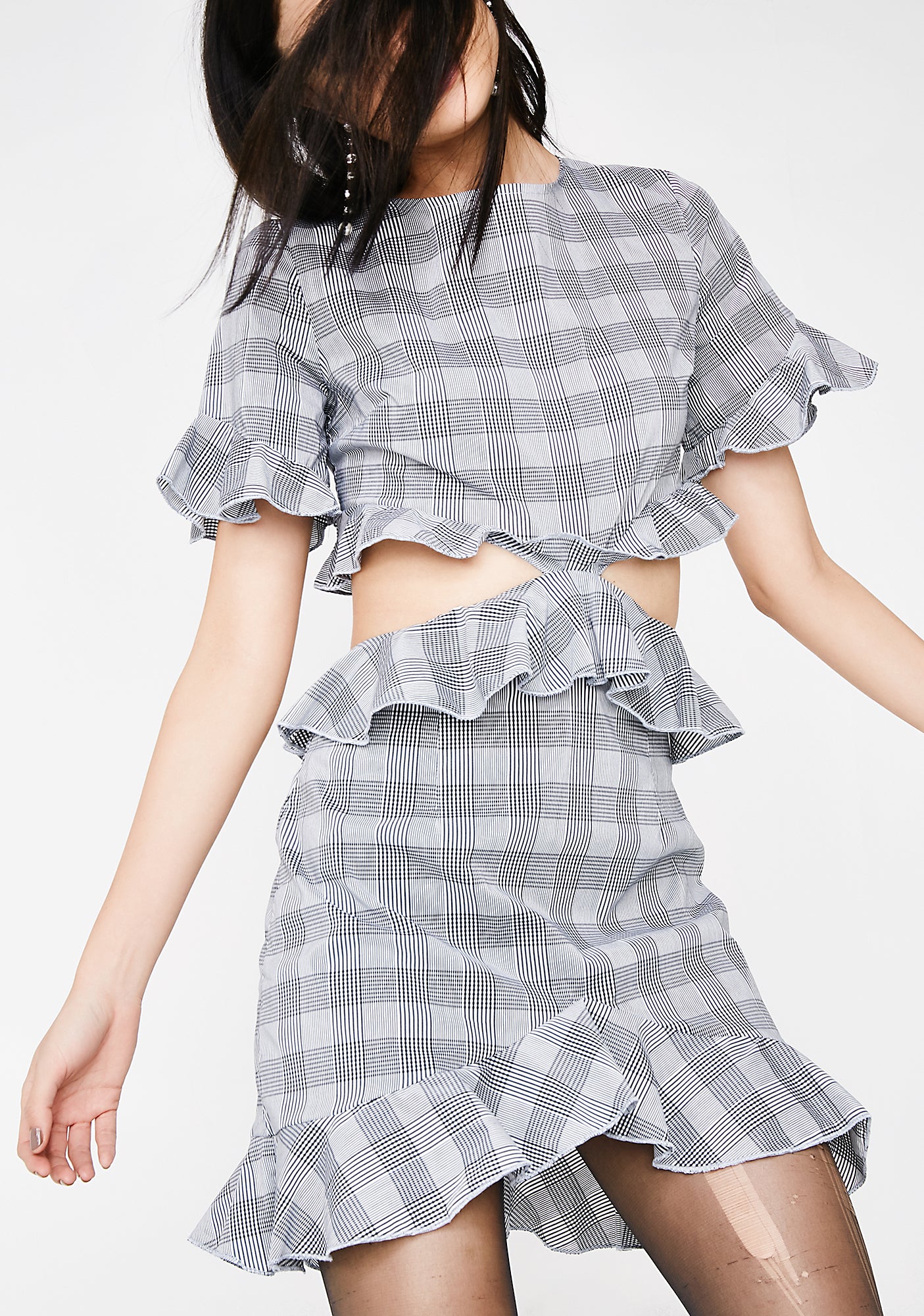 Plaid Cut Out Dress – Dolls Kill
