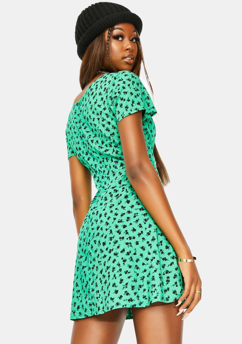 motel green floral dress Eviaso Midi Dress in Ditsy Mix Floral Green