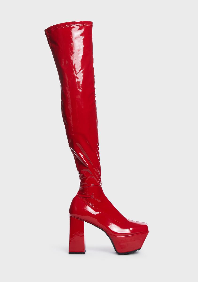 Red Aquitable Patent Thigh High Boots Lamoda,New Products : American Fashion Style Bags On Sale