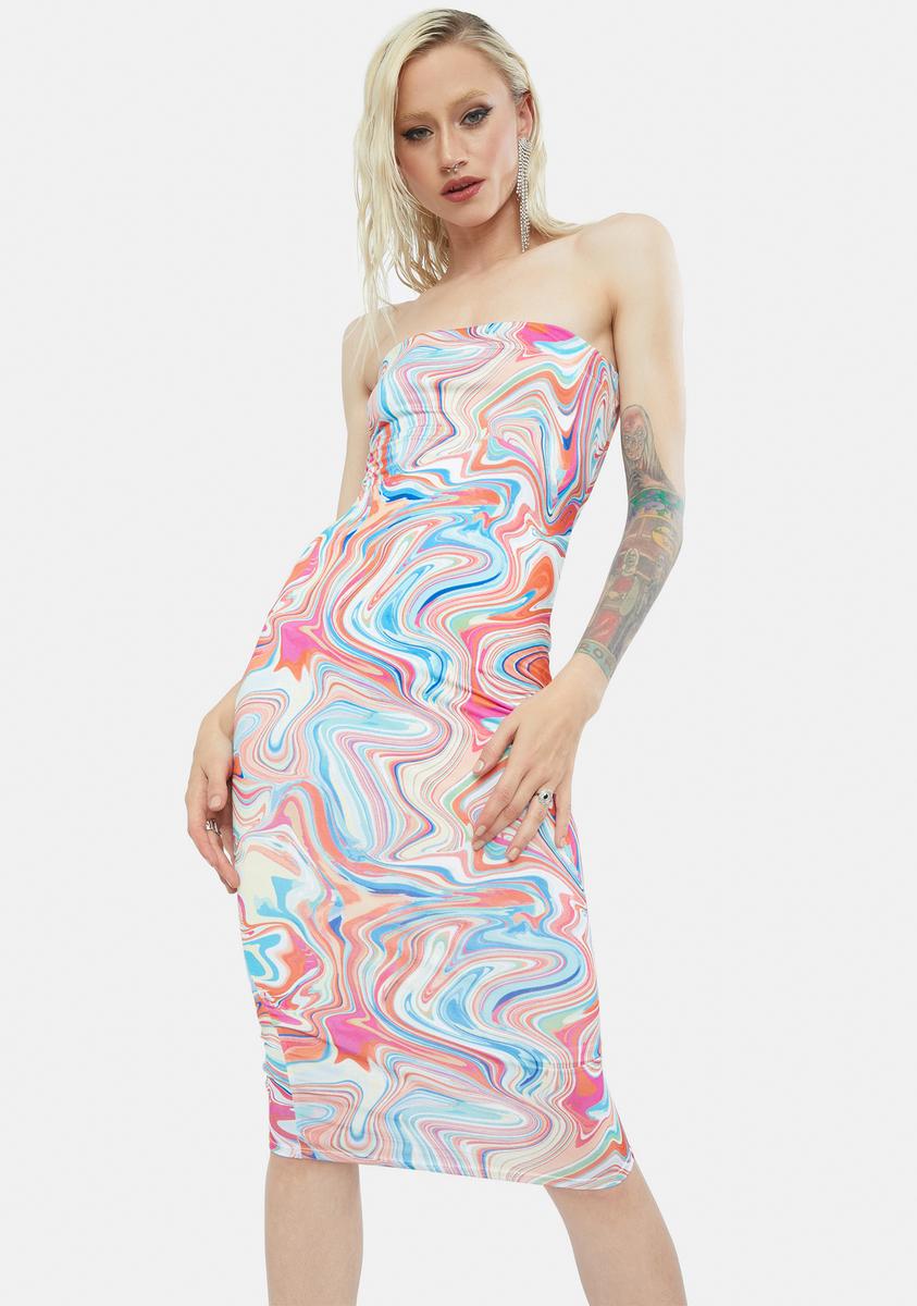 Candy Eyes On The Prize Midi Tube Dress,All Products : American Fashion Style Bags On Sale