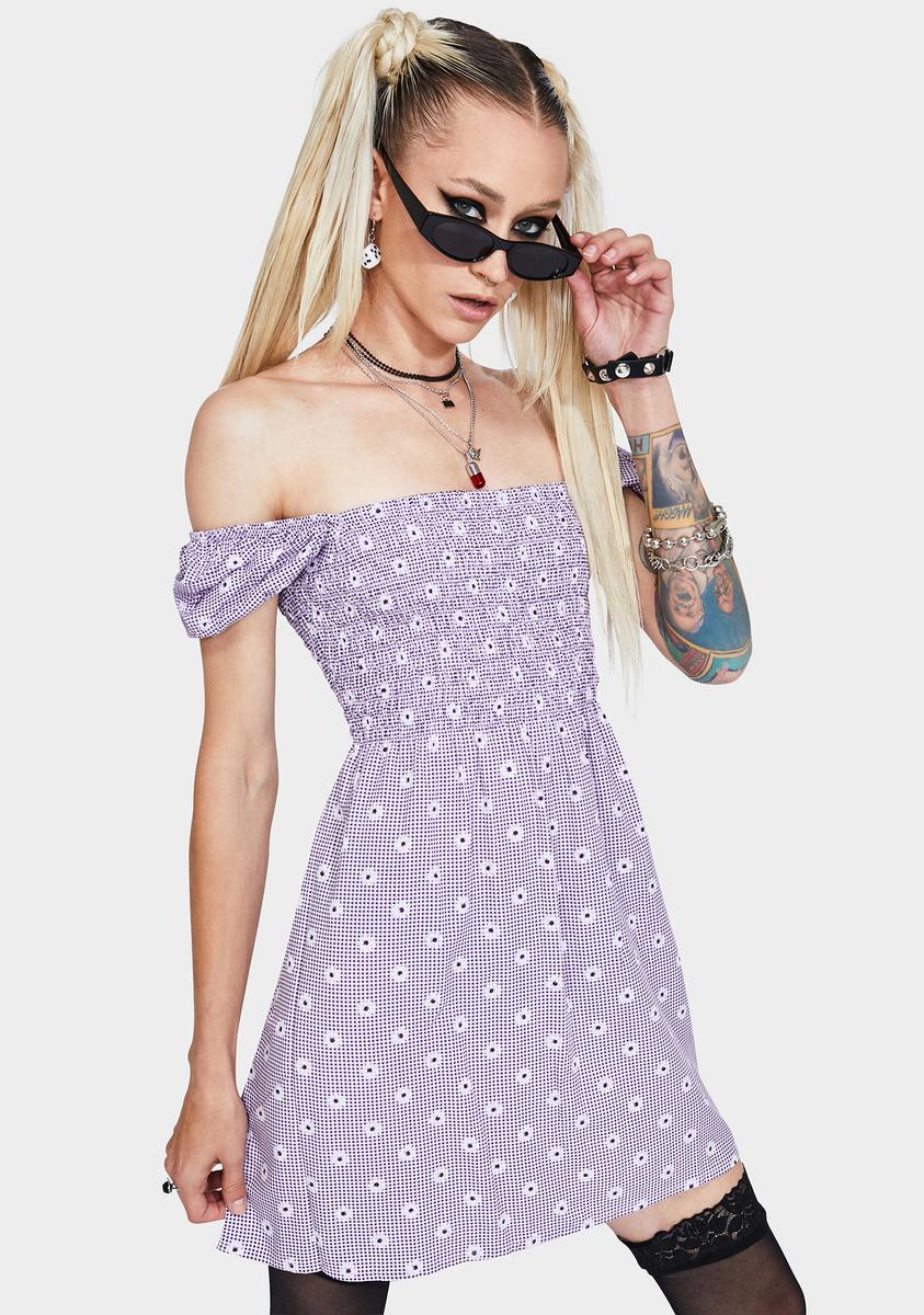 Lavender Daisy Field Eldre Dress